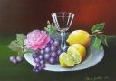 citroner  og druer paa tinfad 128x89